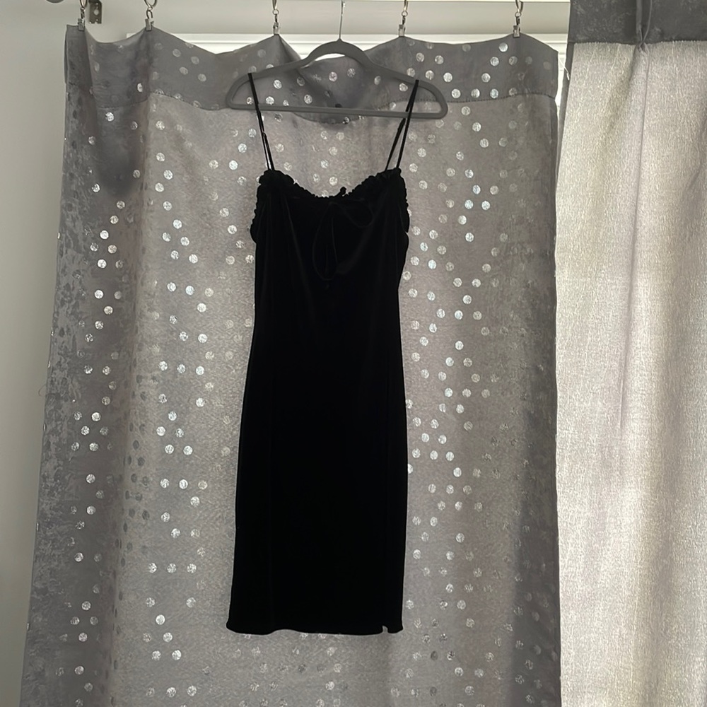 Urban Outfitters black velvet mini dress